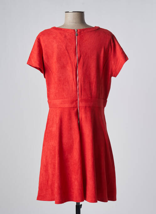 Robe courte fermeture zippée au dos manches courtes orange JUS D'ORANGE femme