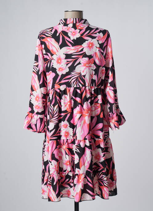 Robe courte manches 3/4 manches 3/4 rose JS MILLENIUM femme