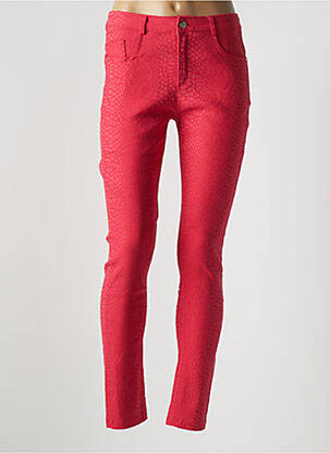 Pantalon slim taille haute taille haute rouge X-MAX femme
