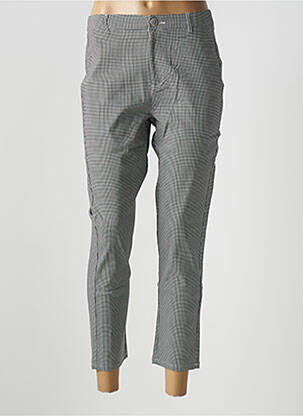 Pantalon chino tissage popeline taille normale noir I.QUING femme
