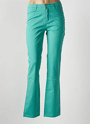 Pantalon slim tissage popeline taille normale vert I.QUING femme