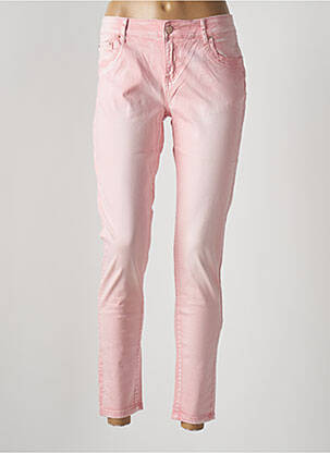Pantalon 7/8 stretch taille basse rose DENIM femme