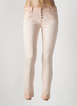 Jeans skinny stretch taille basse rose PLACE DU JOUR femme
