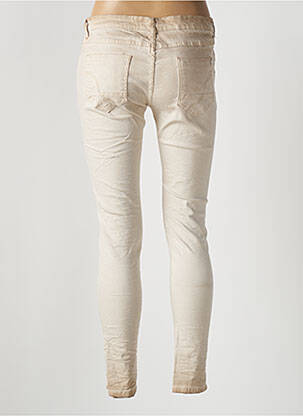 Jeans skinny stretch taille basse beige PLACE DU JOUR femme