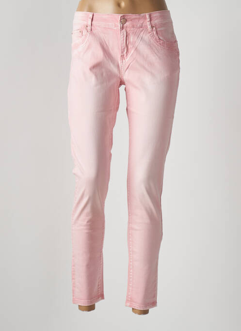 Pantalon 7/8 stretch taille basse rose DENIM femme