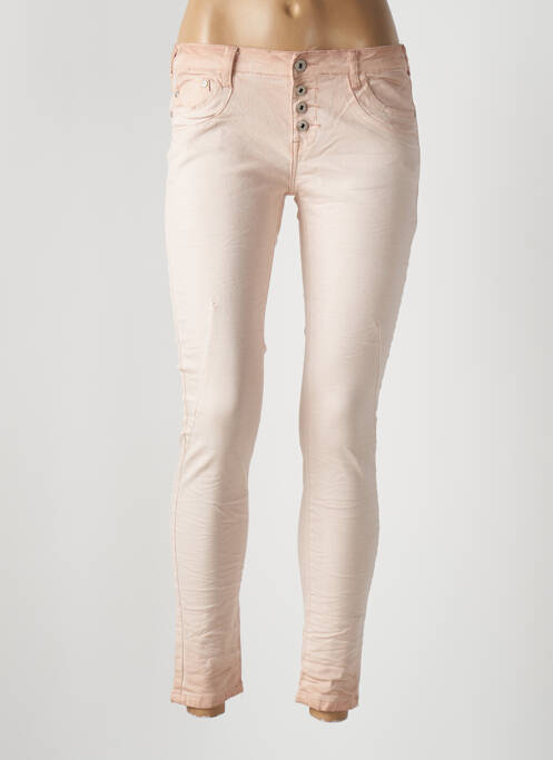 Jeans skinny stretch taille basse rose PLACE DU JOUR femme