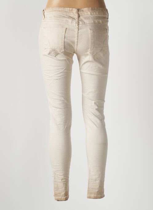Jeans skinny beige PLACE DU JOUR pour femme