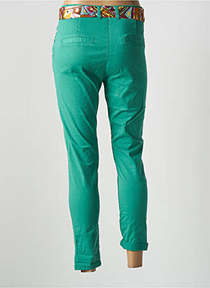 Pantalon 7/8 taille haute taille haute vert IZZY femme