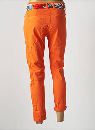 Pantalon 7/8 taille haute taille haute orange IZZY femme