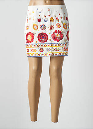 Jupe courte taille haute blanc MISS KOO femme