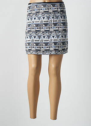 Jupe courte taille à pinces bleu ARC EN CIEL femme