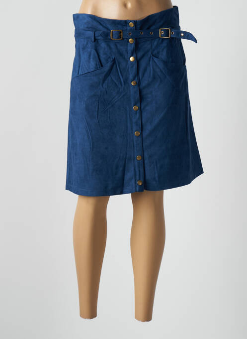 Jupe mi-longue taille à pinces bleu JUS D'ORANGE femme