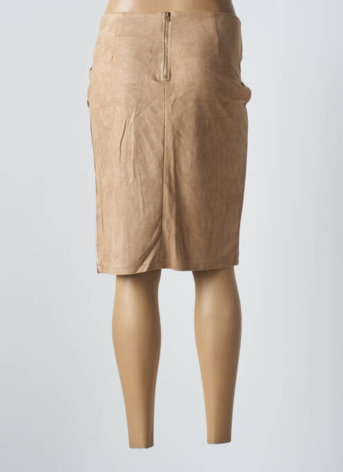 Jupe mi-longue beige JAUNE ROUGE pour femme