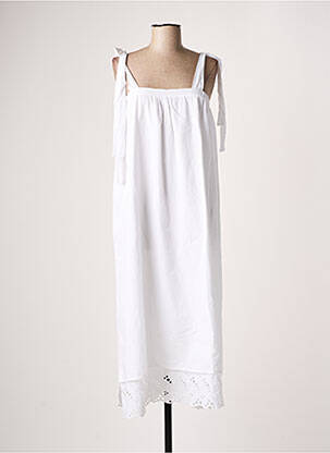 Robe mi-longue doublure fines bretelles blanc HANA SAN femme