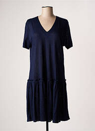 Robe mi-longue manches courtes manches courtes bleu ALLUDE femme
