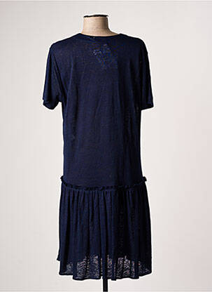 Robe mi-longue manches courtes manches courtes bleu ALLUDE femme