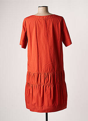 Robe mi-longue manches courtes manches courtes orange ROSSO 35 femme