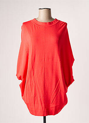 Pull finition bords-côtes manches courtes rouge LIVIANA CONTI femme