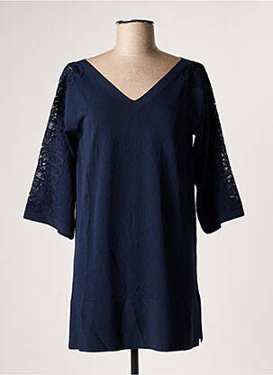 Tunique manches courtes tissage jersey bleu D.EXTERIOR femme