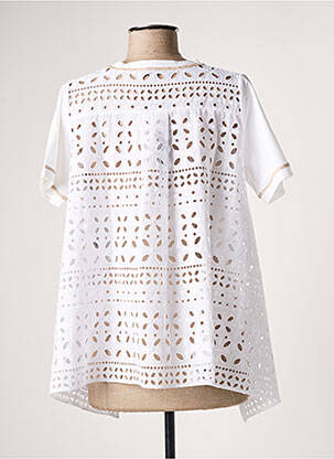 Top tissage jersey manches courtes blanc D.EXTERIOR femme