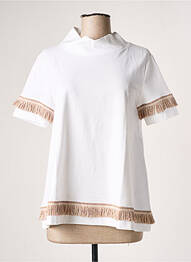 Top tissage jersey manches courtes blanc D.EXTERIOR femme
