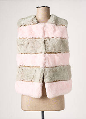 Gilet sans manche imprimé rayures rose MAX & MOI femme