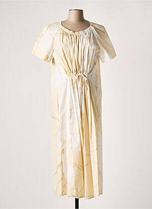 Robe longue imprimé fantaisie manches courtes beige LIVIANA CONTI femme