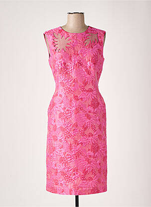 Robe mi-longue imprimé fleurs sans manche rose D.EXTERIOR femme