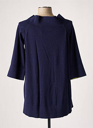 Pull coupe droite manches 3/4 bleu LIVIANA CONTI femme