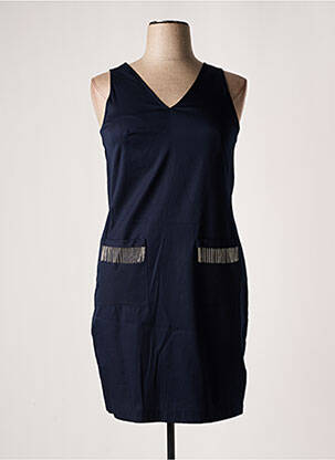 Robe mi-longue sans manche sans manche bleu BLUBIANCO femme