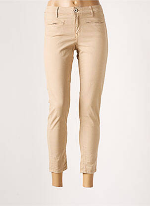Pantalon 7/8 stretch taille basse beige DENIM STUDIO femme