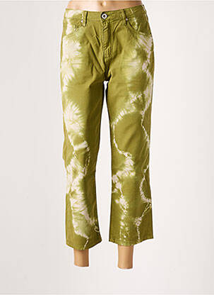 Jeans coupe droite stretch taille normale vert DENIM STUDIO femme