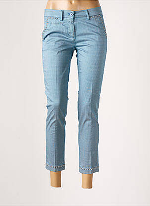 Pantalon 7/8 tissage popeline taille basse bleu MASON'S femme