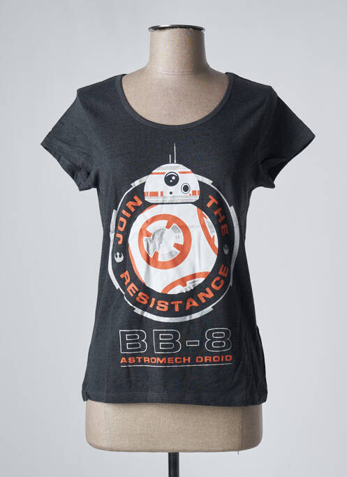 T-shirt sérigraphie manches courtes gris STAR WARS femme