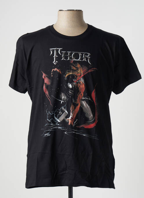 T-shirt stretch manches courtes noir MARVEL homme