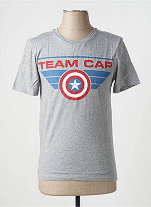 T-shirt tissage chiné manches courtes gris MARVEL homme