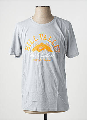 T-shirt stretch manches courtes gris BACK TO THE FUTURE homme