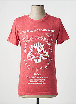 T-shirt tissage chiné manches courtes rouge JINX homme