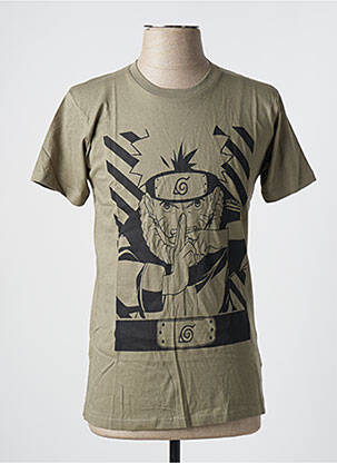 T-shirt stretch manches courtes vert NARUTO homme