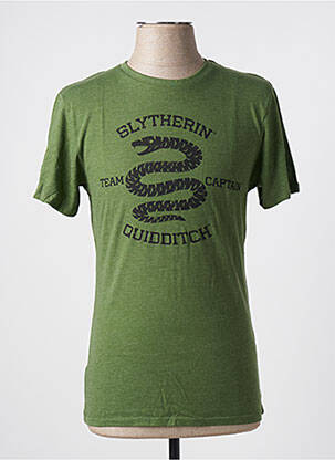 T-shirt stretch manches courtes vert HARRY POTTER homme