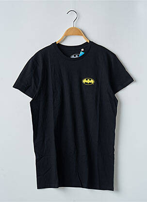 T-shirt broderie manches courtes noir BATMAN homme