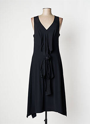 Robe longue coupe évasée sans manche noir INDIES femme