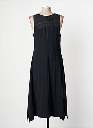 Robe longue coupe évasée sans manche noir INDIES femme