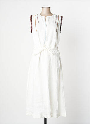 Robe longue coupe évasée sans manche blanc MANILA GRACE femme