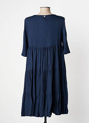 Robe mi-longue manches courtes manches courtes bleu MANILA GRACE femme
