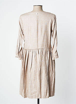 Robe mi-longue manches 3/4 manches 3/4 beige MANILA GRACE femme