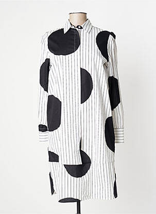 Robe mi-longue manches longues manches longues blanc MANILA GRACE femme
