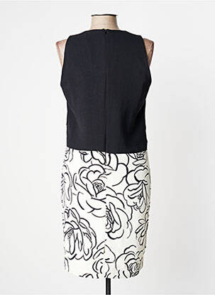 Robe mi-longue imprimé fleurs sans manche noir BLEU BLANC ROUGE femme