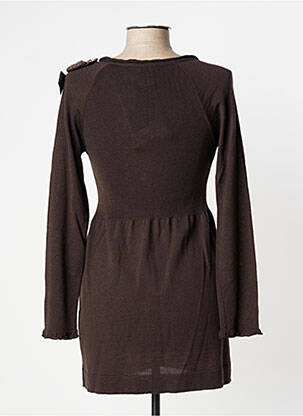 Robe mi-longue manches longues manches longues marron BLEU BLANC ROUGE femme