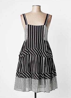 Robe mi-longue fermeture zippée au dos fines bretelles noir TWINSET femme